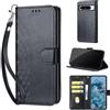 SIENIANLINE Cover per Google Pixel 8 Pro PU Pelle Custodia Flip Nero | Custodia flip in pelle PU, Chiusura magnetica, Supporto regolabile, Scomparti schede, Protezione totale per Pixel 8 Pro