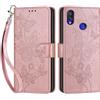 SIENIANLINE Cover per Xiaomi Redmi Note 7 PU Pelle Custodia Flip Oro Rosa
