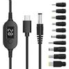 Seminer Cavo adattatore da USB C a DC PD con 10 punte Connecor, cavo di alimentazione da tipo C a CC, tensione regolabile 5 V-9 V-12 V-15 V-20 V-28 V PD cavo di ricarica rapida - 1 m
