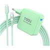 ANTWELON 100W USB C Caricatore GAN Tipo C Alimentatore per MacBook Pro 16 15 14 Zoll, MacBook Air, iPad Pro, Galaxy S24 S23, Dell XPS, HP, Thinkpad Yoga, Laptop, Telefoni (verde)