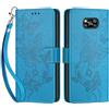 SIENIANLINE Cover per Xiaomi Poco X3 / X3 Pro custodia portafoglio Blu | 3 scomparti carte, 1 tasca banconote, Chiusura magnetica, Supporto, Pelle PU flip cover per Xiaomi Poco X3