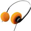 Veloshine Cuffie stereo retrò arancioni, cuffie stereo cablate, leggere, portatili, con archetto regolabile