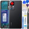 LUVSS Coperchio Copribatteria Scocca Vetro Posteriore Imposta per Xiaomi 12T 5G (Nero)
