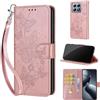 SIENIANLINE Cover per Xiaomi 14T Pro custodia portafoglio Oro Rosa | 3 scomparti carte, 1 tasca banconote, Chiusura magnetica, Supporto, Pelle PU flip cover per Xiaomi 14T Pro