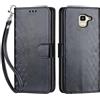 SIENIANLINE Cover per Samsung Galaxy J6 2018 PU Pelle Custodia Flip Nero