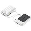 Kronabelle Power Bank portatile, capacità 20000 mAh, caricatore solare per telefono cellulare, bianco, per esterni, cavo di ricarica integrato, design a pannello solare
