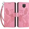 SIENIANLINE Cover per Redmi Note 9 Pro Max custodia portafoglio Rosa | 3 scomparti carte, 1 tasca banconote, Chiusura magnetica, Supporto, Pelle PU flip cover per Redmi Note 9S