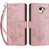 SIENIANLINE Cover per Samsung Galaxy J6 2018 PU Pelle Custodia Flip Oro Rosa