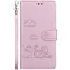 BORYA Custodia per Xiaomi Redmi Note 13 Pro+ 5G/Plus 5G, Pelle PU Portafoglio con Blocco RFID, Slot per Schede, Flip con Supporto, Gattino Carino Antiurto Cover - Rosa