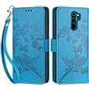 SIENIANLINE Cover per Xiaomi Redmi Note 8 Pro PU Pelle Custodia Flip Farfalla - Blu