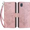 SIENIANLINE Cover per Xiaomi Redmi 7a PU Pelle Custodia Flip Oro Rosa