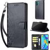 SIENIANLINE Cover per Huawei P30 Pro custodia portafoglio Cubo - Nero | 3 scomparti carte, 1 tasca banconote, Chiusura magnetica, Supporto, Pelle PU flip cover per Huawei P30 Pro