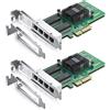 10Gtek 1000Mbps Gigabit Ethernet Converged Network Adapter(NIC) with Intel I350 Chip | Ethernet PCI Express NIC Network Card | Quad Copper RJ45 Ports| PCI Express 2.1 X4 | Compare to Intel I350-T4,2-Pack