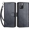 SIENIANLINE Cover per Xiaomi Redmi Note 11 Pro PU Pelle Custodia Flip Cubo - Nero