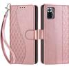 SIENIANLINE Cover per Redmi Note 10 Pro Max custodia portafoglio Cubo - Oro Rosa | 3 scomparti carte, 1 tasca banconote, Chiusura magnetica, Supporto, Pelle PU flip cover per Redmi Note 10 Pro