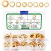 Foliv Set di 80 anelli per fitness, rondelle in ottone, diametro 8/9,2/10,2/11,2/12,2/13/13,2 mm, in scatola di assortimento, per il sollevamento di porte per evitare la levigatura di porte su