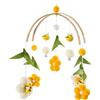 Herfair Scacciapensieri mobili con palline di feltro, fiori freschi e api, per cameretta dei bambini, per lettino e fasciatoio (giallo)
