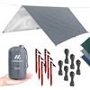 NORDMUT® Tarp 3x3/4m Impermeabile - Protezione Ottimale da Pioggia e Sole - Telo Robusto con Occhielli, Compatto - Ultralight per Campeggio & Escursionismo (Grigio / 300 x 400 cm)