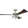 Westinghouse Lighting 72119 Audubon Three-Light 122 cm ventilatore a soffitto per interni a tre pale, finitura in nichel spazzolato con faretti