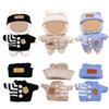 Cyberwork Set di 6 abiti per bambole in miniatura da 17 cm, 3 cappelli colorati + 3 maglioni, accessori eleganti per bambole da collezione, da cambiare, decorare (bambola non inclusa) (nero, blu, cachi)