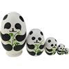 Winterworm Set di 5 pezzi carino a forma di uovo panda orso animale a tema animale giocattolo impilabile in legno fatto a mano bambole russe nidificanti bambole matrioska bambole panda roba per