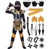 Spooktacular Creations Costume da ninja verde per bambini Feste a tema ninja Costume di Halloween Giochi di ruolo da ninja Festa di Natale