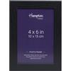 Hampton Frames | Cornice portafoto 4x6 (10x15 cm), nero, acrilico (no vetro), MDF effetto legno | Da tavolo o parete, profilo 20 mm | Eleganza per foto e decorazione casa