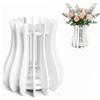 NSXVIA Set di vasi in legno, 11,9 x 11,9 cm, per bouquet e fiori artificiali, decorazione da tavolo, decorazione per la casa per donne e adulti (bianco)