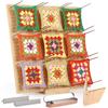 Coopay Granny Square Spanner - Pannello di blocco grande, 33 x 33 cm, con 30 perni in acciaio inox, pieghevole, in bambù, per lavori a maglia e uncinetto, 33 cm