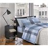 IlGruppone Passione Casa Completo Letto Lenzuola Matrimoniale,100% Cotone, Set letto, Lenzuolo Sopra, Sotto e Federe 2 Piazze - Fiorellini blu (Quadri Blu)