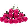Laelfe 12 Pezzi Rose Finte con Steli Lunghi (Fucsia)