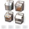 JYYWTSI 4 Pezzi Scatole Portaoggetti Autoadesive Montate a Parete, Scatola di Archiviazione Porta Cucina, Scatola Portaoggetti per Porta dell'armadio da Cucina, Armadio/Bagno/Frigorifero Oggetti Vari Scatola