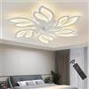 J.SUNUN Plafoniera LED Ventilatore da Soffitto Bianco ventilatore da soffitto con luce e Telecomando Lampadario ventilatore da soffitto con Timer Luminosità e Temperatura Colore Regolabili Φ65CM