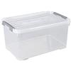 Curver Allibert Handy Plus Scatola portaoggetti con Coperchio, Trasparente/Argento, 50 Litri