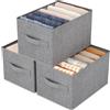 Lifewit Organizer Armadio, Cassetti per Armadio Interno Pieghevoli, Contenitori per Armadio Salvaspazio con Divisorio Rimovibile, Scatole per Armadio Rigide, 11L (30 x 21 x 18 cm), Set di 3
