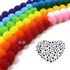 TOAOB THE ONE AND ONLY BABY TOAOB 300 Pezzi Pom Pom Colorati Decorativi 1.5 cm Piccoli Pompon Mini Ponpon Occhietti Adesivi per Decorazione Festiva Lavoretti Artigianato