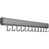Naapesi Porta Utensili da Cucina, 50cm Barra Portautensili Cucina con 10 Gancio,Porta Mestoli da Cucina per Gadget da Cucina/Pentola/Mestolo, Autoadesivo, Senza Forare (Canna di Fucile)