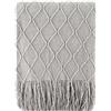 Blausky 1 coperta con nappa, copridivano, coperta per divano, coperta per divano, coperta a maglia, coperta per dormire, copriletto, coperta con frange, coperta multiuso, coperta da divano, colore