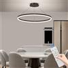 Mikeru Led 60cm Tavolo Da Pranzo Luce A Sospensione, Moderno Lampadario Rotondo Dimmerabile Da 10%-100%, 3000-6000k Luci Soggiorno Con Telecomando Per Tavolo Da Pranzo Illuminazione A Soffitto