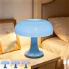 LOGT Lampada da Tavolo a Fungo a LED, Senza Fili, Alimentata a Batteria, Ricaricabile tramite USB, Batteria Blu, Regolabile, Interruttore Touch, Portatile, Lampada da Comodino, Luce a Fungo