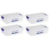 Acan Tradineur - Confezione da 4 scatole portaoggetti, in plastica, per libri, vestiti, coperte, n. 30, 9 x 37 x 26 cm, 5 litri