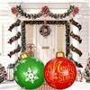 KAHEIGN 2 Pezzi Palline di Natale Gonfiabili Giganti, 60CM Rosso Verde Palle Decorativa Natalizio Gonfiabile in PVC per Natale Interno Esterno Casa Giardino Prato Cortile Portico Decorazione