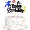 Blumomon 1 decorazione per torte con pallamano e scritta Happy Birthday (lingua italiana non garantita)