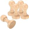 PATIKIL 35mm Maniglia Tonda in Legno Timbri, Confezione da 5 Pomelli Legno Adatti per Creare Timbri Fai-Da-Te Scrapbooking, Marrone