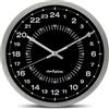 FISHTEC Orologio da Parete design moderno 24 Ore - Ultra preciso Lettura facile : Quadrante dei Minuti - Adatto per Cucina, Ufficio, Salotto, Camera - 30 cm - Grigio e nero