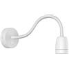 ledscom.de Applique POZ, collo d'oca, interruttore, porcellana, acciaio, bianco lucido, rotondo, 1x E27 max. 300W