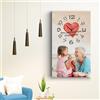 dodda - Quadro Personalizzato con Foto, Testo e Orologio con stampa in HD - Stampa Foto su Tela Personalizzata Idea Regalo Nonna