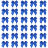 QUARKZMAN 50Pz Fiocchi Decorativi Mini, 25 x 26mm, Fiocco Piccolo con Bordo Oro, Fiocchi Regalo Mini, Fiocchetti per Bomboniere, Matrimonio, DIY, Decorazioni Regalo, Blu Scuro