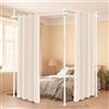 ISOISL Divisorio senza foratura, asta per tende regolabile extra larga, separatore spazio senza tenda, larghezza 70-355 cm x altezza 122-305 cm, frangivista per soggiorno, camera da letto e ufficio