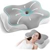 Silkena Cuscino cervicale in memory foam, ergonomico con supporto per il collo per chi dorme di lato, schiena e pancia, con rivestimento rimovibile